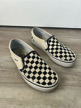 Vans Checkerboard Slip-On Sneakers - Black & White